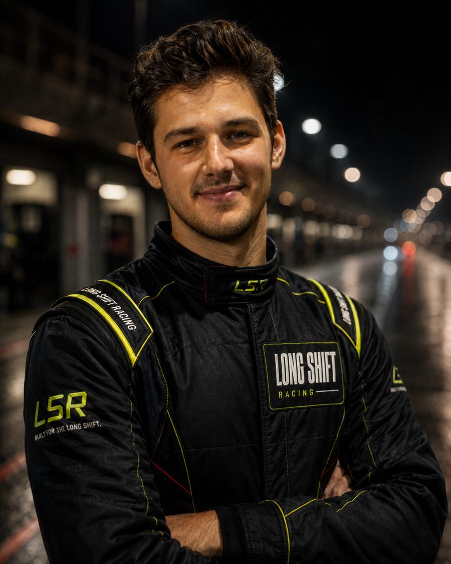 André Belchior, piloto da Long Shift Racing, na pit lane